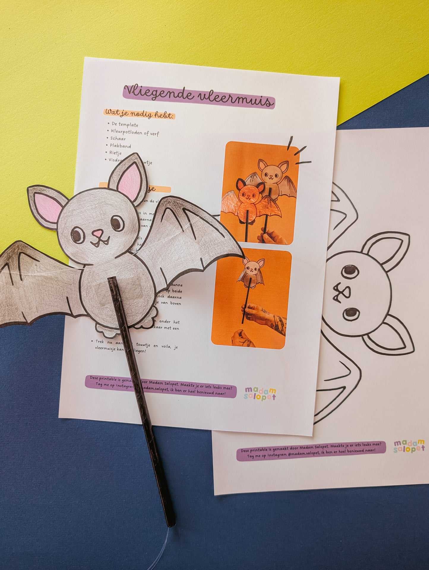 Printable: Vliegende vleermuis